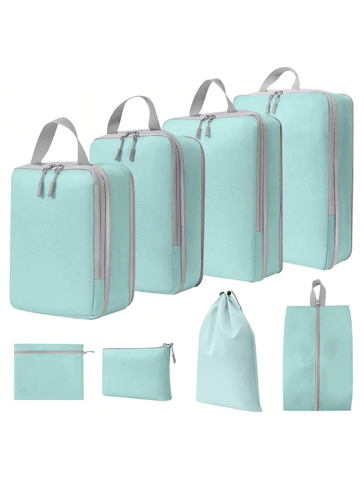 Set Compressible Packing Travel Storage Bag Cubes Waterproof Suitcase Nylon Portable with Handbag Luggage Organizer