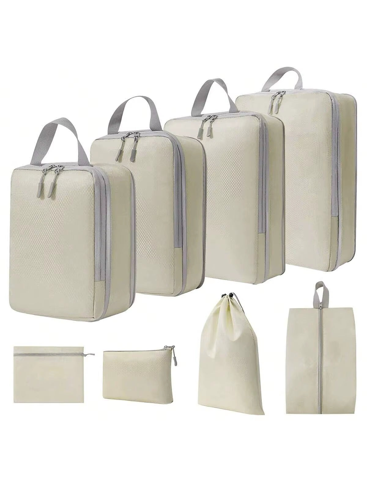 Set Compressible Packing Travel Storage Bag Cubes Waterproof Suitcase Nylon Portable with Handbag Luggage Organizer